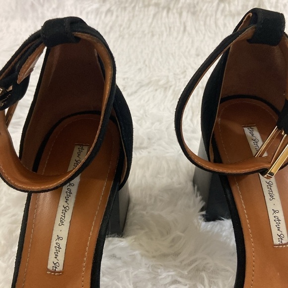 & OTHER STORIES BLACK SUEDE WOMEN SANDALS WITH BLOCK HEEL. SIZE-37, US 7. - Picture 8 of 10
